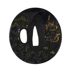 Image for Tsuba with a Kuanyu Preparing to Throw a Spear