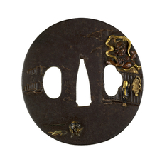 Image for Tsuba with a Gate Guardian at Todaiji