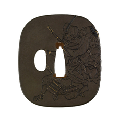 Image for Tsuba with Three Samurai Attacking a Courtier