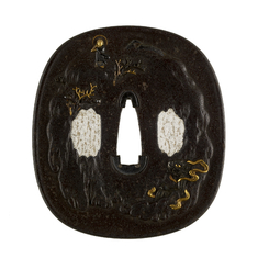 Image for Tsuba with Buddha and Demon in Mountains