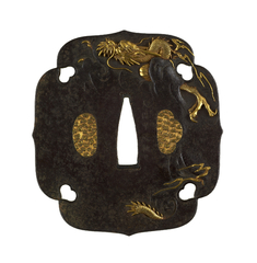 Image for Tsuba with Dragon Ascending Through Clouds