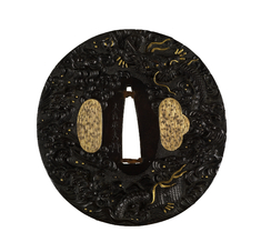 Image for Tsuba with a Dragon Emerging from Waves
