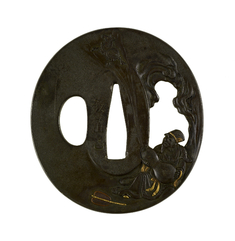 Image for Tsuba with Chokaro and Mule Leaving the Gourd