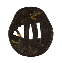 Image for Tsuba with Openwork Fan and New Years Decorations