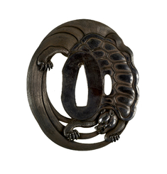Image for Tsuba with a Long-lived Tortoise (Minogame) with a Tail of Seaweed