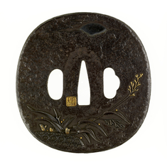 Image for Tsuba with a "Ja-kago" (Gabion) and Reeds