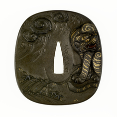 Image for Tsuba with a Tiger and Dragon