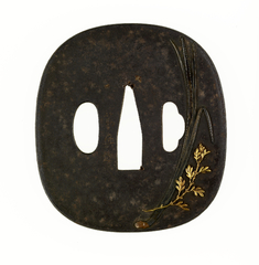 Image for Tsuba with Orchid and Chrysanthemum Leaves