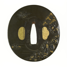 Image for Tsuba with an Immortal Seeing a Flying Crane