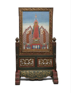 Image for Standing panel with the Buddha with his disciples Sariputta and Moggalana