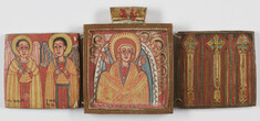 Image for Double-sided Diptych with Mary at Dabra Metmaq (Front); Saints (Back)