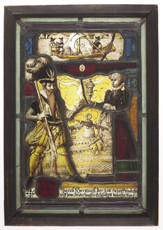 Image for Marriage panel; Jacob Herttach and wife w.boating scene