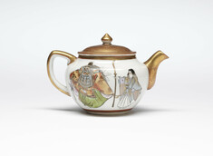 Image for Teapot Depicting Kabuki and Noh Characters and Text
