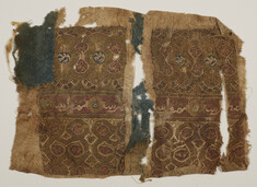 Image for Tiraz fragment with tapestry woven decorative bands and inscription