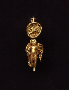 Image for Disk-and-Pendant Earring with Eros