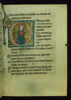 Image for Leaf from Psalter: Psalm 26, Initial D with Seated Apostle