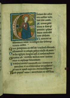 Image for Leaf from Psalter: Psalm 80, Initial E with Seated Apostle
