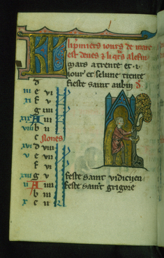 Image for Leaf from Book of Hours: March Calendar, Man Pruning a Tree
