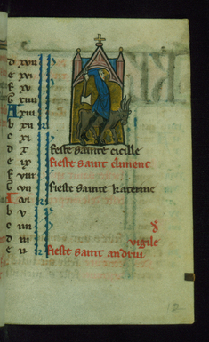 Image for Leaf from Book of Hours: November Calendar, Man Slaughtering an Ox