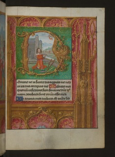 Image for Leaf from Aussem Hours: Seven Penitential Psalms, David Kneeling and Illusionistic Architecture in Margins