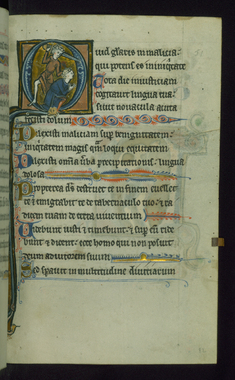 Image for Leaf from Psalter: Psalm 51, Initial Q with Ahimelech Being Beheaded by Doeg