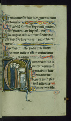 Image for Leaf from Psalter: Psalm 97, Initial C with Clerics Singing