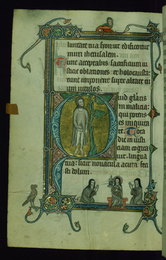 Image for Leaf from Psalter: Psalm 51, Initial Q with Judas Hanging from a Tree