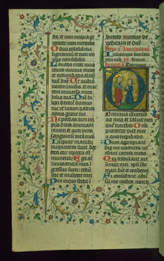 Image for Leaf from Breviary: Psalm 26, Initial D with God Blessing a Laic