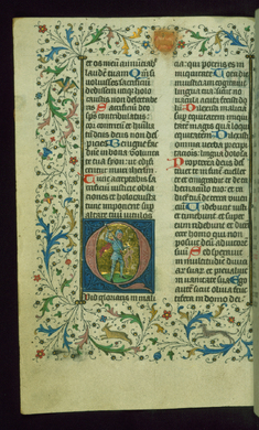 Image for Leaf from Breviary: Psalm 51, Initial D with a Massacre of an Innocent