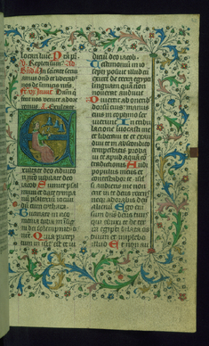 Image for Leaf from Breviary: Psalm 80, Initial E with David Playing the Bells