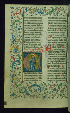 Image for Leaf from Breviary: John the Baptist from Sanctorale, Initial E with John Holding the Lamb