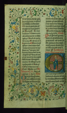 Image for Leaf from Breviary: Saint Lambert from Sanctorale, Initial E