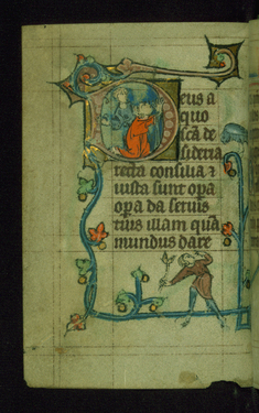 Image for Leaf from Book of Hours: Lauds from Hours of the Virgin, Initial D with the Martyrdom of Stephen