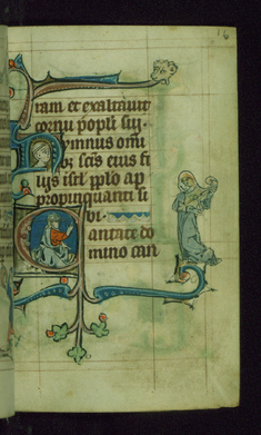 Image for Leaf from Book of Hours: Lauds from Hours of the Virgin, Initial C with Christ Blessing