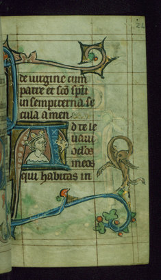 Image for Leaf from Book of Hours: Terce from Hours of the Virgin, Initial A with a King's Bust