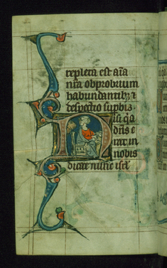 Image for Leaf from Book of Hours: Terce from Hours of the Virgin, Initial N with the Evangelist Mark