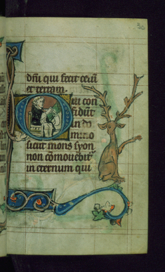 Image for Leaf from Book of Hours: Terce from Hours of the Virgin, Initial Q with a Dominican Monk Writing on a Scroll