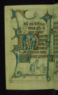 Image for Leaf from Book of Hours: Vespers from Hours of the Virgin, Initial D with John the Baptist