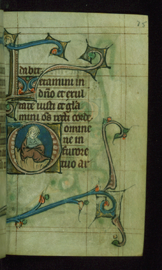 Image for Leaf from Book of Hours: Seven Penitential Psalms, Initial D with a Seated Man