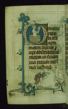 Image for Leaf from Book of Hours: Prime from Hours of the Virgin, Initial D with the Martyrdom of John the Evangelist