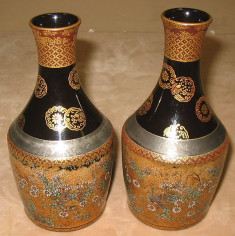One of a Pair of Vases with Chrysanthemum Blossoms and Leaves