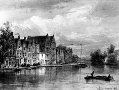 Canal Scene in Flemish Town