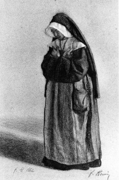Nun Standing in Attitude of Prayer