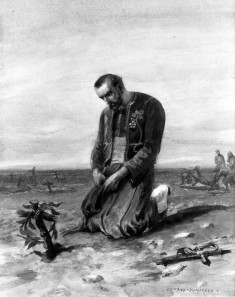 Zouave Kneeling on Battlefield