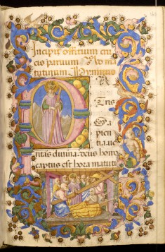 Initial P with Saint Helen and the True Cross