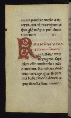 Inhabited initial R with dragon
