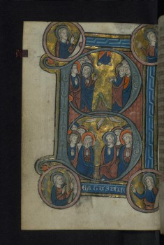 Initial B with Ascension and Pentecost