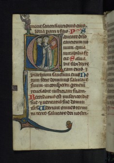 Initial C with two clerics singing