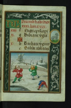 Leaf from Book of Hours: Snowball Fight
