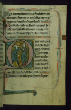 Leaf from Psalter of Jernoul de Camphaing: Initial D with Fool before Christ
